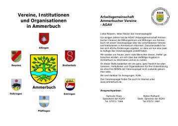 Vereine, Institutionen und Organisationen in Ammerbuch