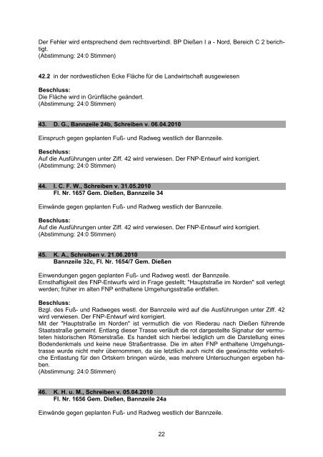 Protokoll GR-Sitzung vom 01.08.2011 Flächennutzungsplan - Dießen