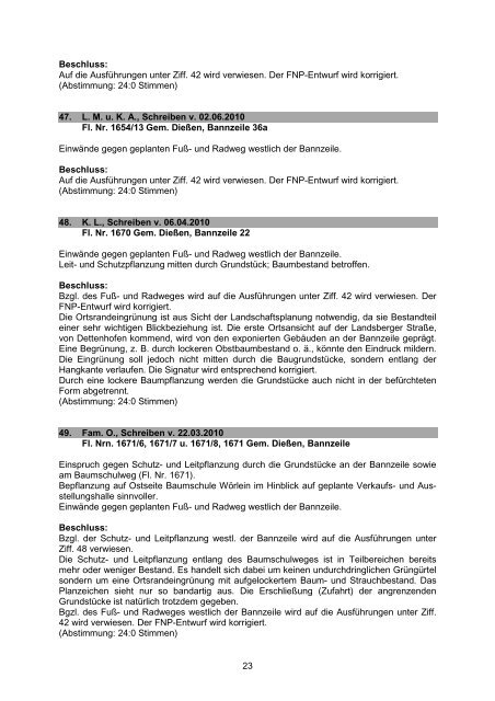 Protokoll GR-Sitzung vom 01.08.2011 Flächennutzungsplan - Dießen