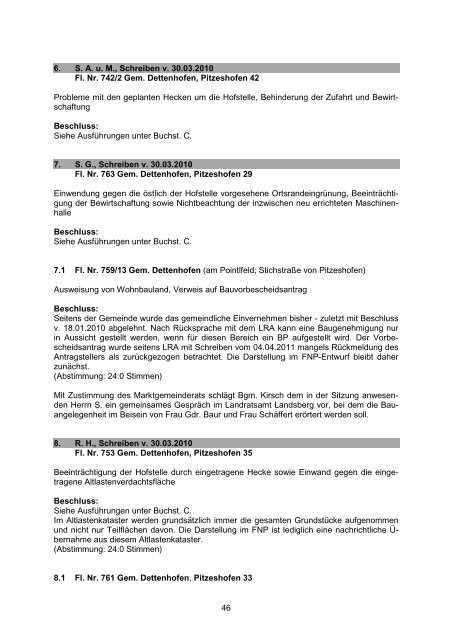 Protokoll GR-Sitzung vom 01.08.2011 Flächennutzungsplan - Dießen