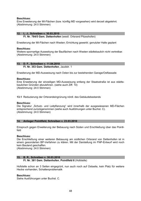 Protokoll GR-Sitzung vom 01.08.2011 Flächennutzungsplan - Dießen