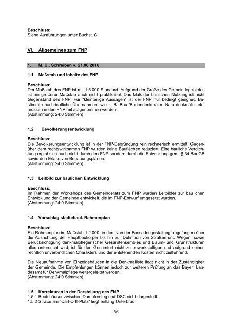 Protokoll GR-Sitzung vom 01.08.2011 Flächennutzungsplan - Dießen