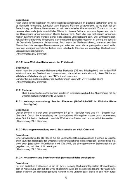 Protokoll GR-Sitzung vom 01.08.2011 Flächennutzungsplan - Dießen