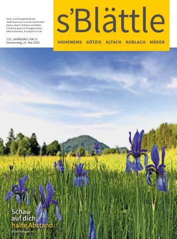 s'Blättle Nr. 21 - Do, 21. Mai 2020