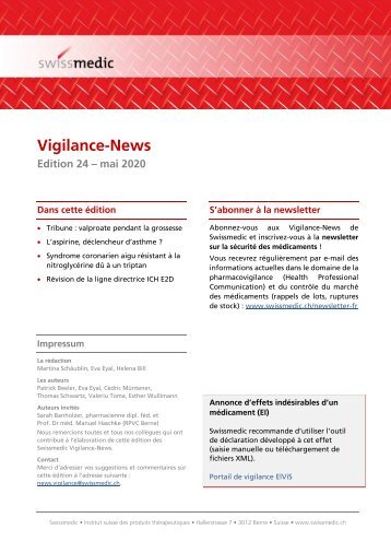 Swissmedic Vigilance-News Edition 24 – Mai 2020