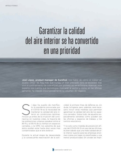 Revista Cuadernos de Climatización y Confort [C de Comunicación] - Número 0. Mayo 2020