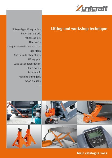 catalogue 2012 Lifting and workshop technique - catalogues ...