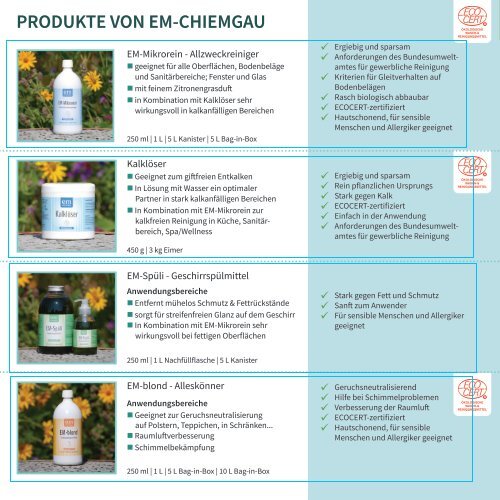 EM-Chiemgau | Professionelle Reinigung auf probiotischer Basis