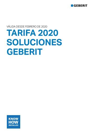 Geberit - Tarifa - 2020 - Soluciones