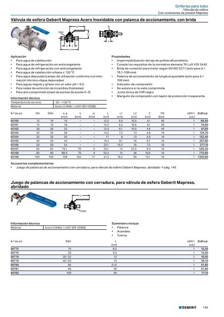 Geberit - Tarifa - 2020 - Sistemas Suministro