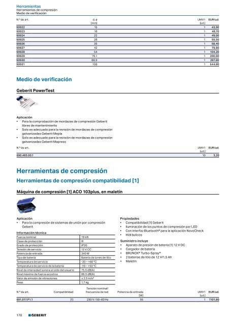 Geberit - Tarifa - 2020 - Sistemas Suministro