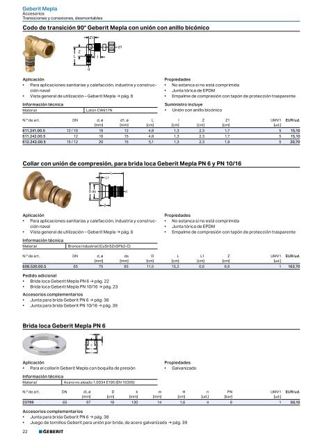 Geberit - Tarifa - 2020 - Sistemas Suministro