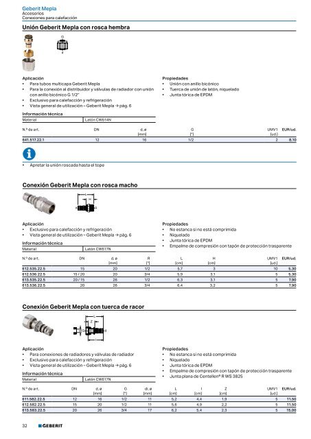 Geberit - Tarifa - 2020 - Sistemas Suministro