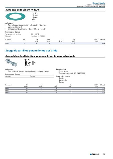 Geberit - Tarifa - 2020 - Sistemas Suministro