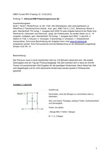 Beschreibung des Präzisionsparcours. - rfv-freising.de