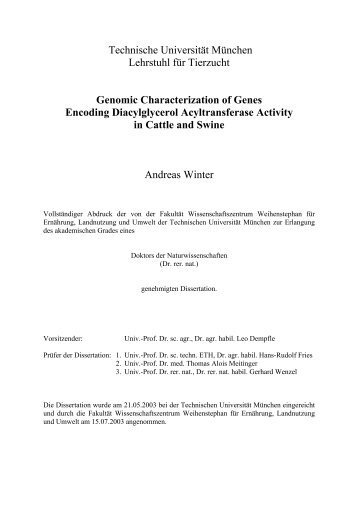 Genomic Characterization of Genes Encoding Diacylglycerol