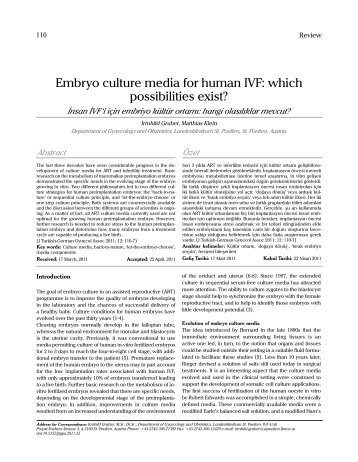 Embryo culture media for human IVF: which ... - JournalAgent