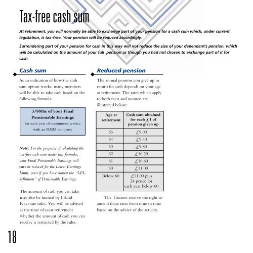 RHM Pension Plan 35 and Plan 45 - RHM Pension Scheme - UK.com