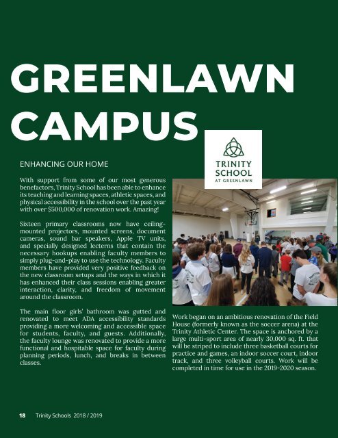 Trinity School at Greenlawn Annual Appeal 2018-19 