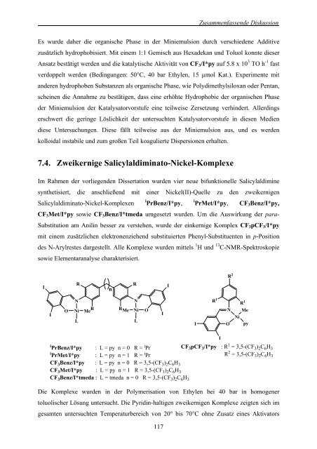 Polymerisation von Ethylen und 1-Olefinen in wässrigen Medien mit ...