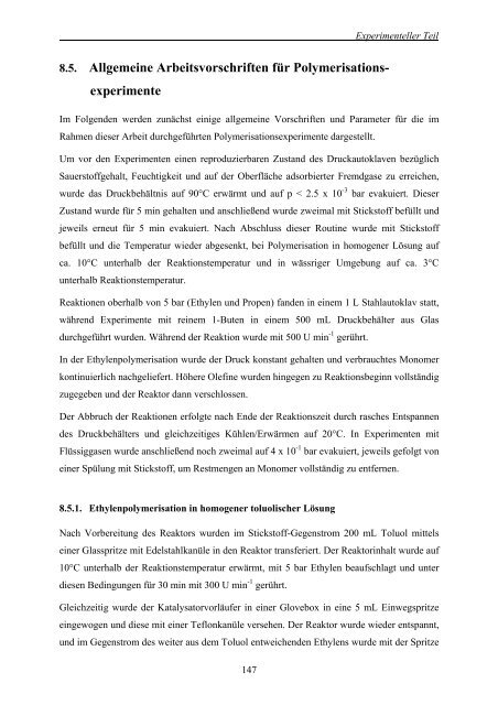 Polymerisation von Ethylen und 1-Olefinen in wässrigen Medien mit ...