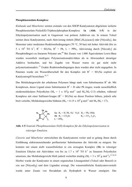 Polymerisation von Ethylen und 1-Olefinen in wässrigen Medien mit ...