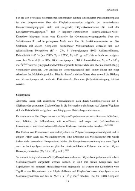 Polymerisation von Ethylen und 1-Olefinen in wässrigen Medien mit ...