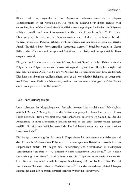 Polymerisation von Ethylen und 1-Olefinen in wässrigen Medien mit ...