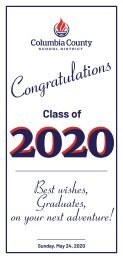 Columbia County Schools Class of 2020