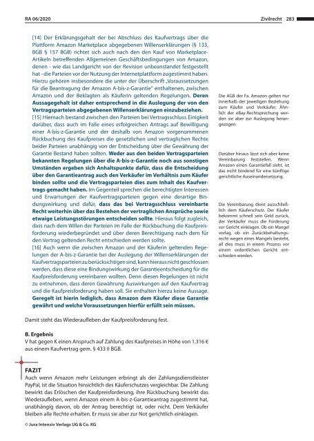 RA 06/2020 - Entscheidung des Monats