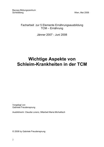 Wichtige Aspekte von Schleim-Krankheiten in der TCM