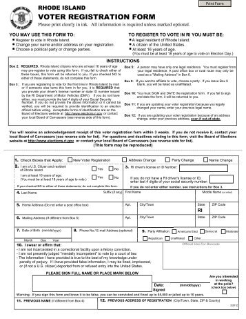 Rhode Island voter registration form - Long Distance Voter