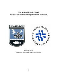 The State of Rhode Island Manual for Rabies Management and ...