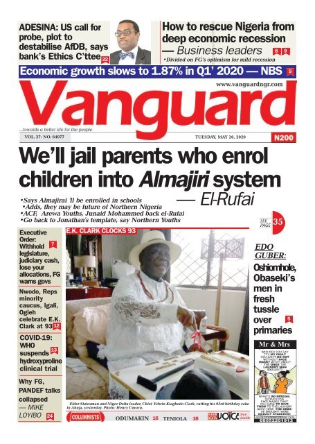 26052020 - We'll jail parents who enrol children into Almajiri system