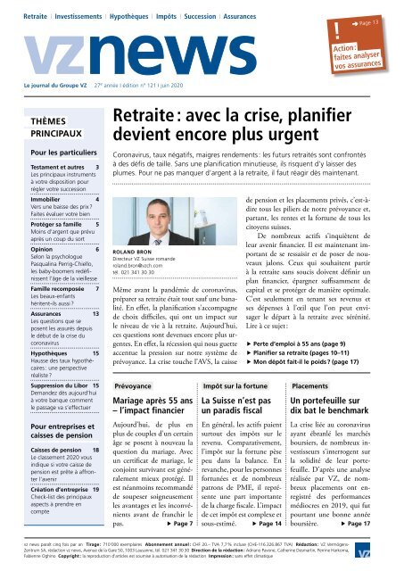 vz news, Suisse français, juin 2020, édition 121