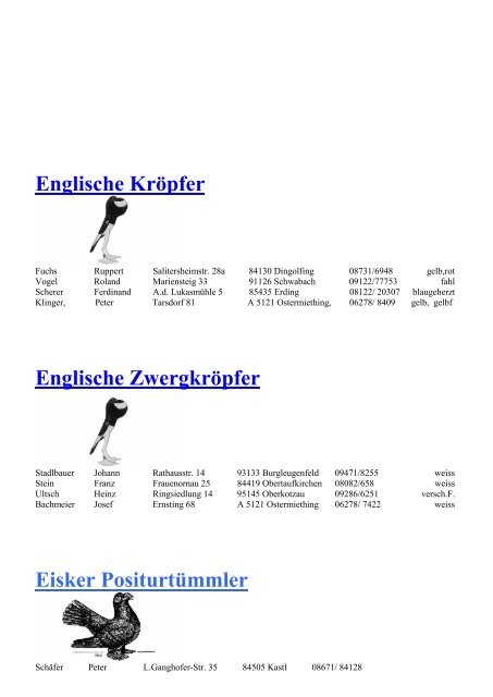 Zwerg Wyandotten - Landesverband Bayern