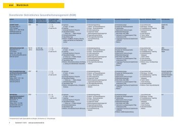 Dienstleister Betriebliches Gesundheitsmanagement (BGM)