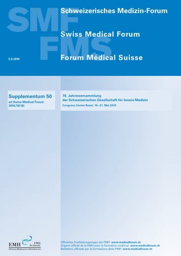 Supplementum 50 SMF 18/10 - Swiss Medical Forum