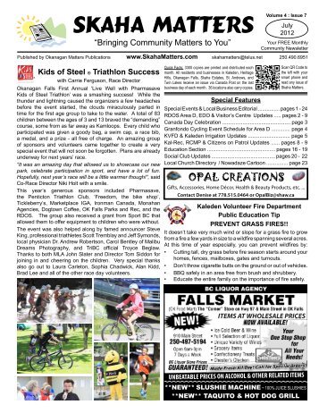 July 2012 - Volume 4 : Issue 7 - Skaha Matters