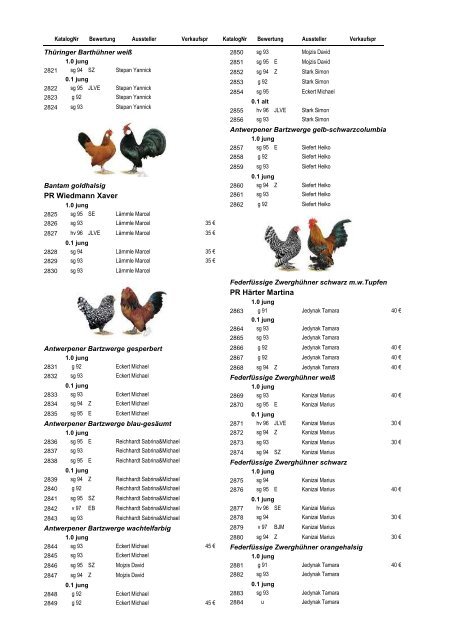 Katalog LV-Schau 2008 Einzeltiere - Mayer Eugen