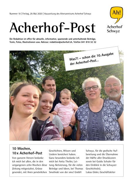 Acherhof-Post Nr. 10 | 29. Mai 2020
