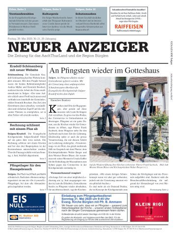 Neuer Anzeiger, 29. Mai 2020