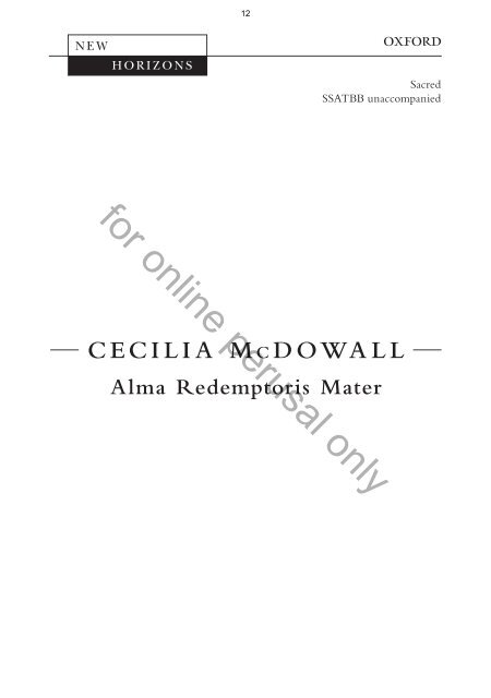 Cecilia McDowall - Mixed Voices Sacred Choral Sampler