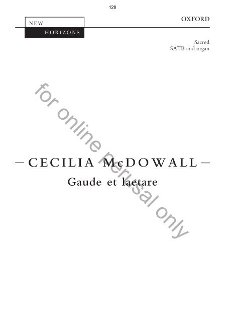 Cecilia McDowall - Mixed Voices Sacred Choral Sampler