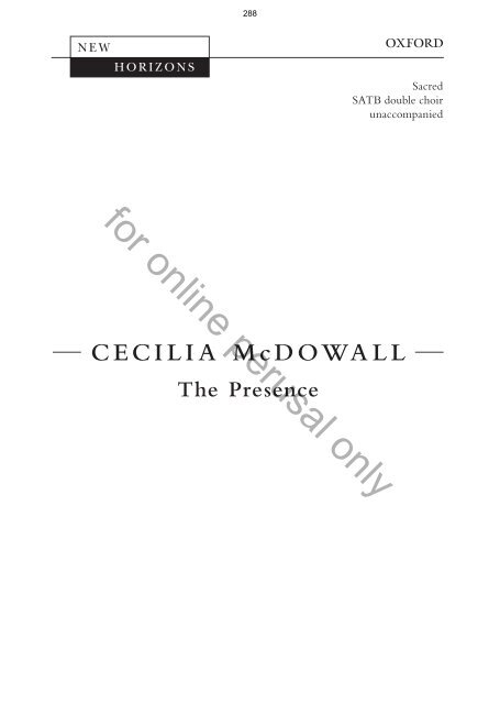 Cecilia McDowall - Mixed Voices Sacred Choral Sampler