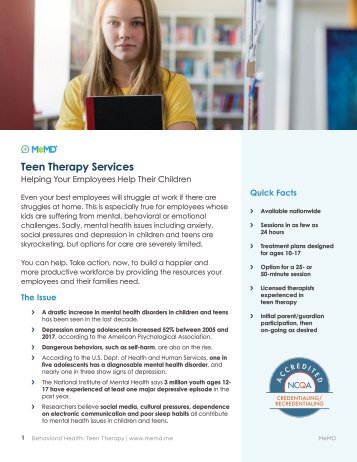 MeMd - Teen Therapy Handout