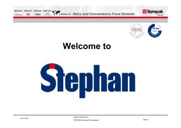 Dairy and Convenience Food Division - Stephan Machinery