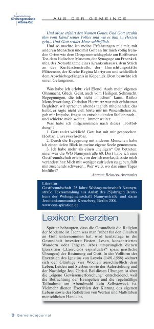 Gemeinde JOURNAL Winter 2010 - Ev.-Luth. Kirchengemeinde ...