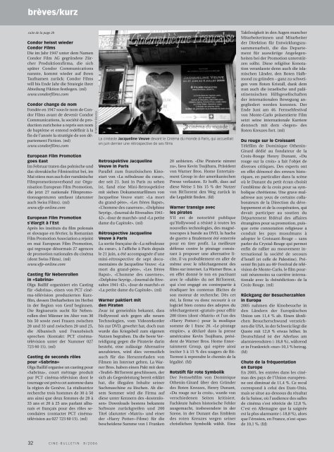 brèves/kurz - Cine-Bulletin