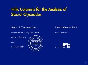 Hilic Columns for the Analysis of Steviol Glycosides - eustas en